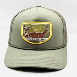 Leinenkugel's Beer Trucker SnapBack Hat Cap With Buck Deer Patch Logo